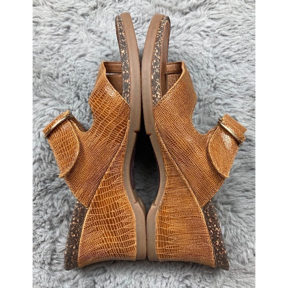 Ariat crocodile embossed leather wedge sandals - Picture 6 of 9